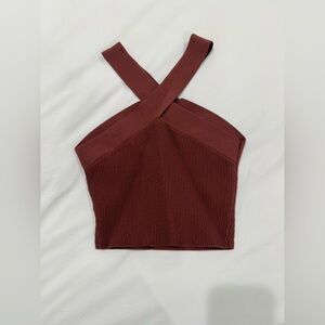 Aritzia Sculpted Knit Criss-Cross Top